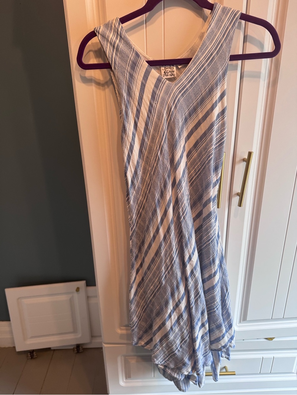Parsley & Sage Blue and White Striped Midi Dress